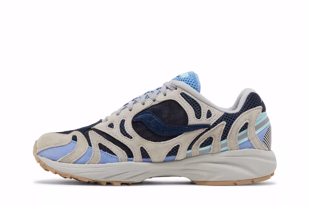 Saucony Grid Azura 2000 Grey Dark Blue, view 4