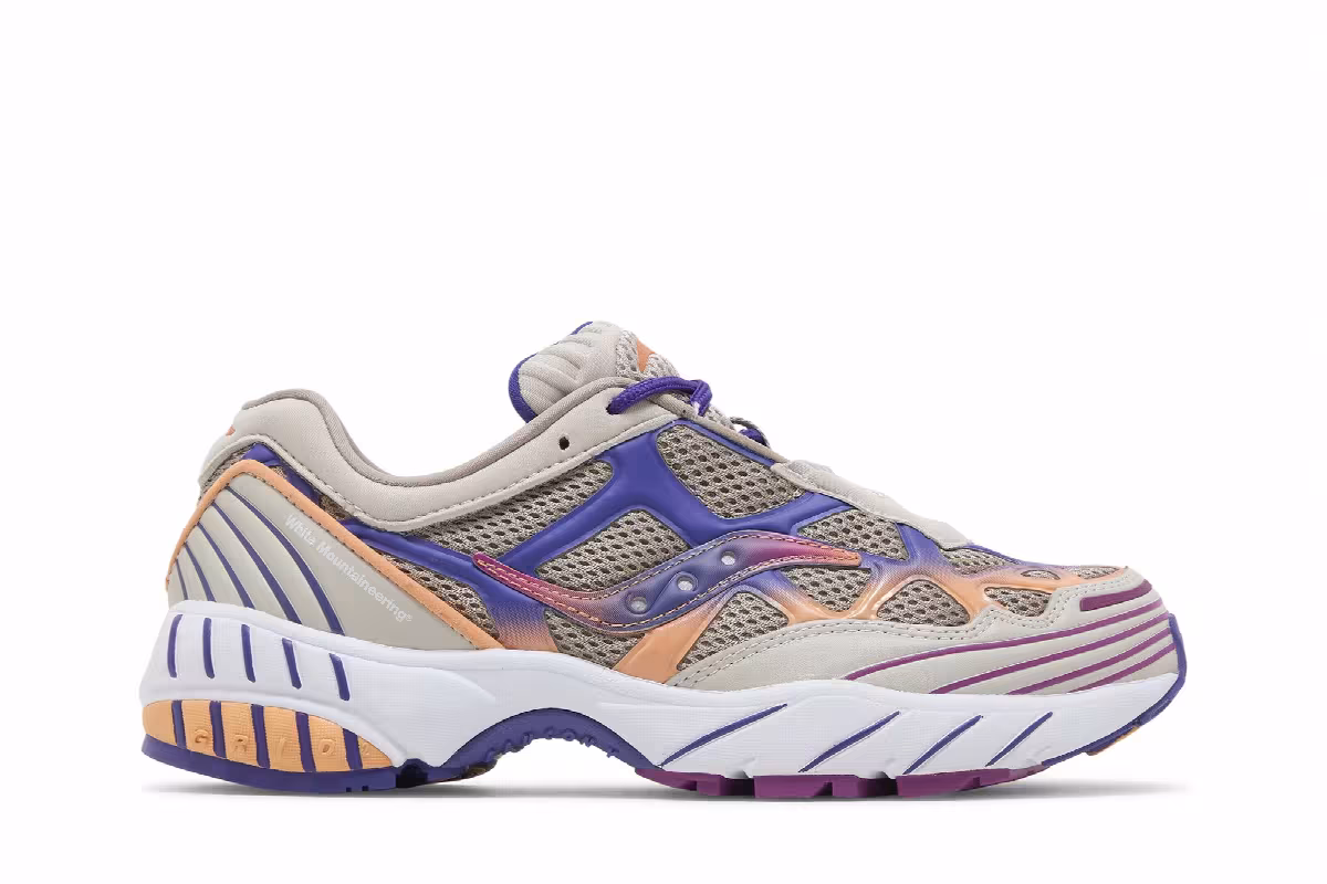 White Mountaineering x Saucony Grid Web Purple Orange, view 2
