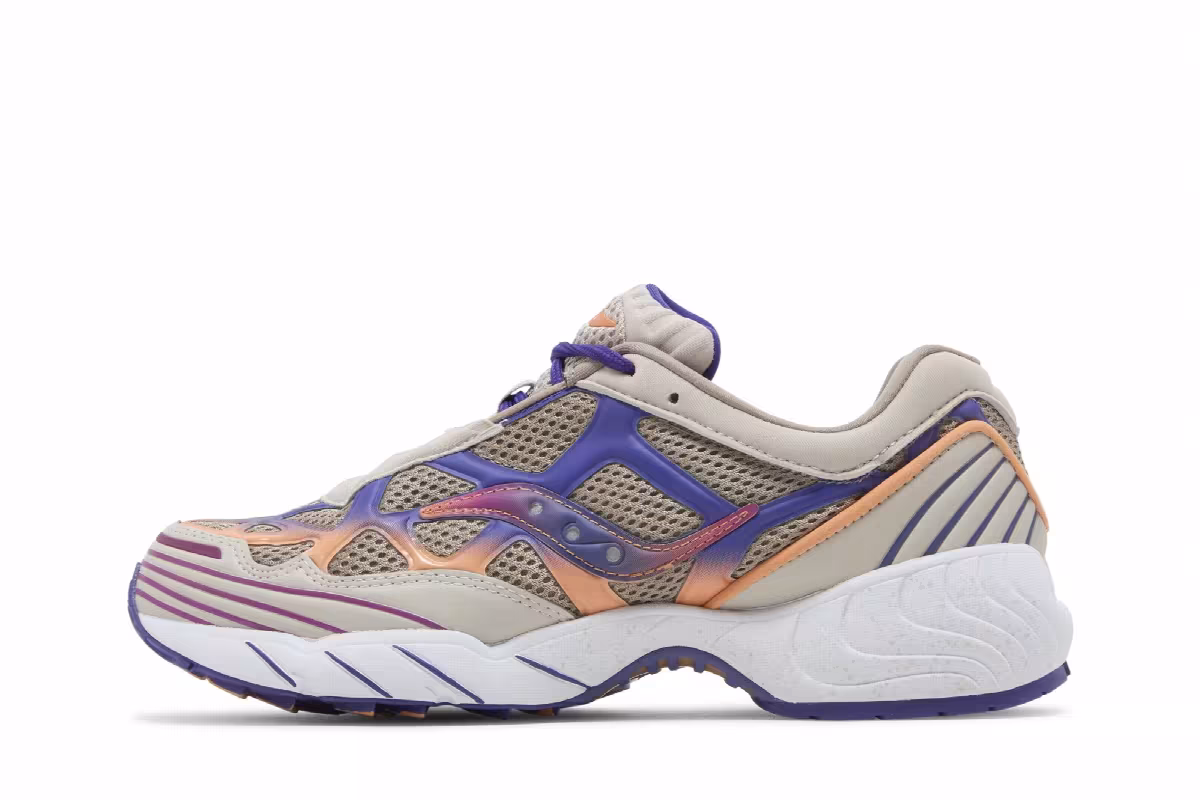 White Mountaineering x Saucony Grid Web Purple Orange, view 4