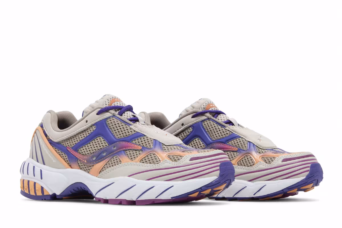 White Mountaineering x Saucony Grid Web Purple Orange, view 9