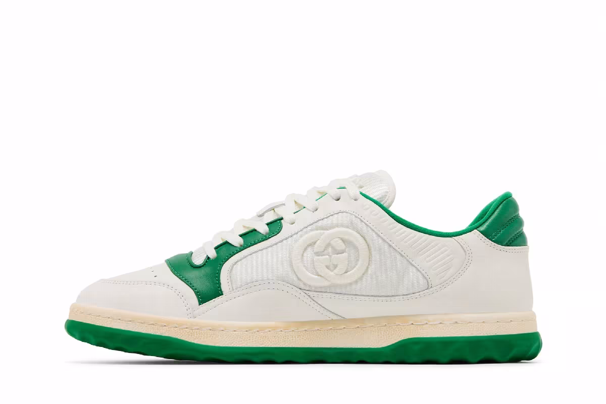 Gucci MAC80 Sneaker Off White Green, view 4