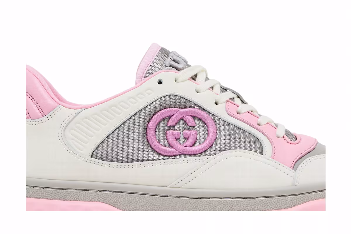 Gucci Women's MAC80 Sneaker Off White Grey Pink, view 3