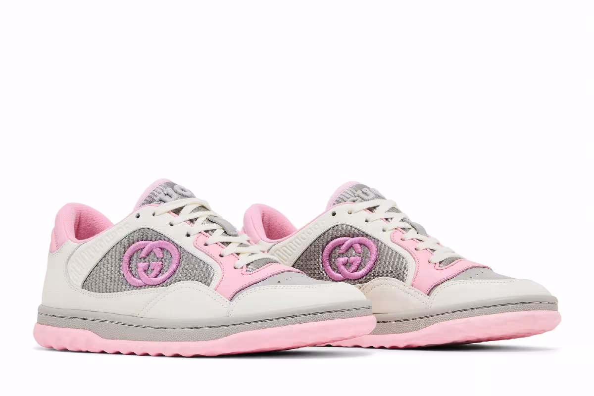 Gucci Women's MAC80 Sneaker Off White Grey Pink, view 9