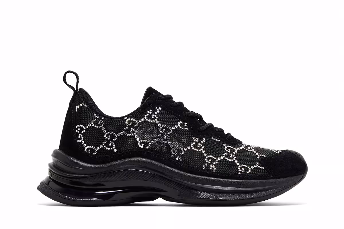 Gucci Women's Run Sneaker GG Crystal - Black, view 2