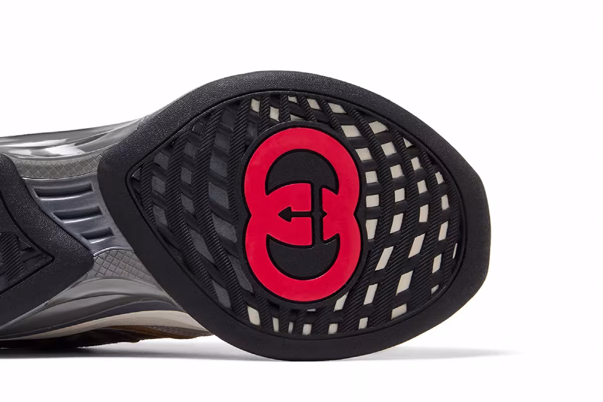 Gucci Run Sneaker Light Grey Brown, view 6