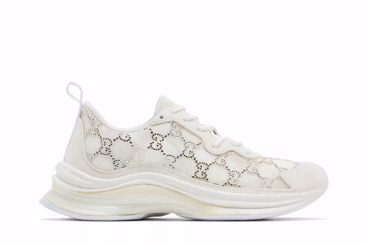 Gucci Women's Run Sneaker GG Crystal - White, view 2
