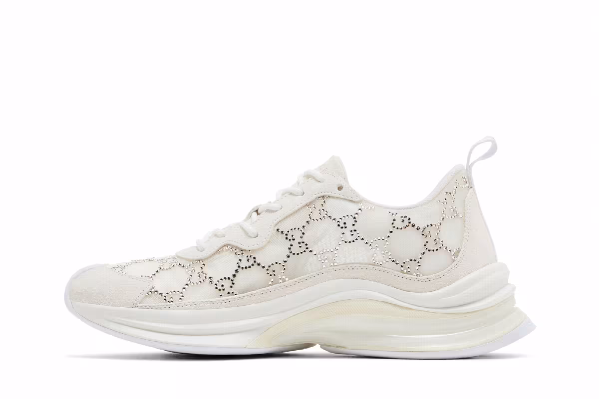 Gucci Women's Run Sneaker GG Crystal - White, view 4