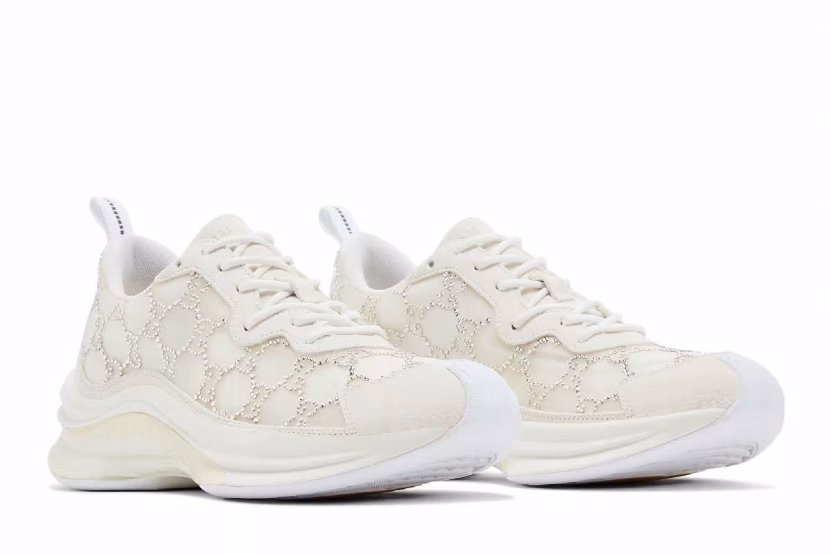Gucci Women's Run Sneaker GG Crystal - White, view 9