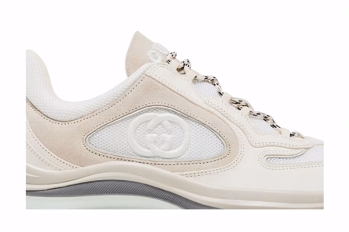 Gucci Run Sneaker White Suede, view 3