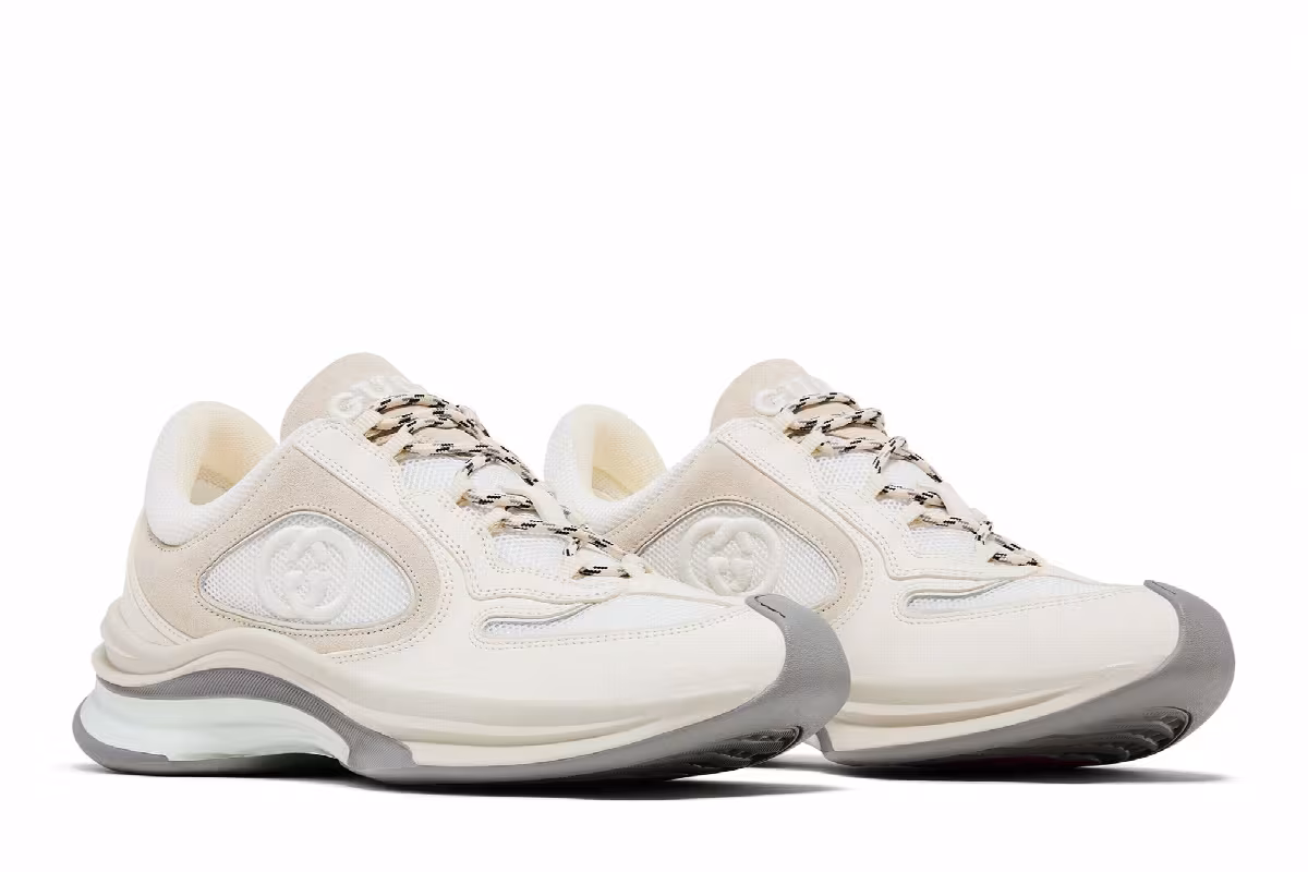 Gucci Run Sneaker White Suede, view 9
