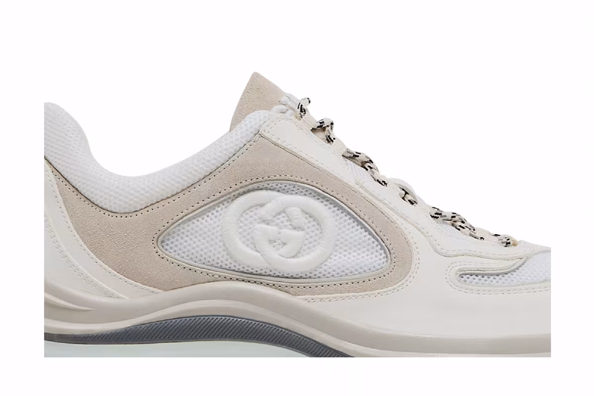 Gucci Women's Run Sneaker White Suede, view 3