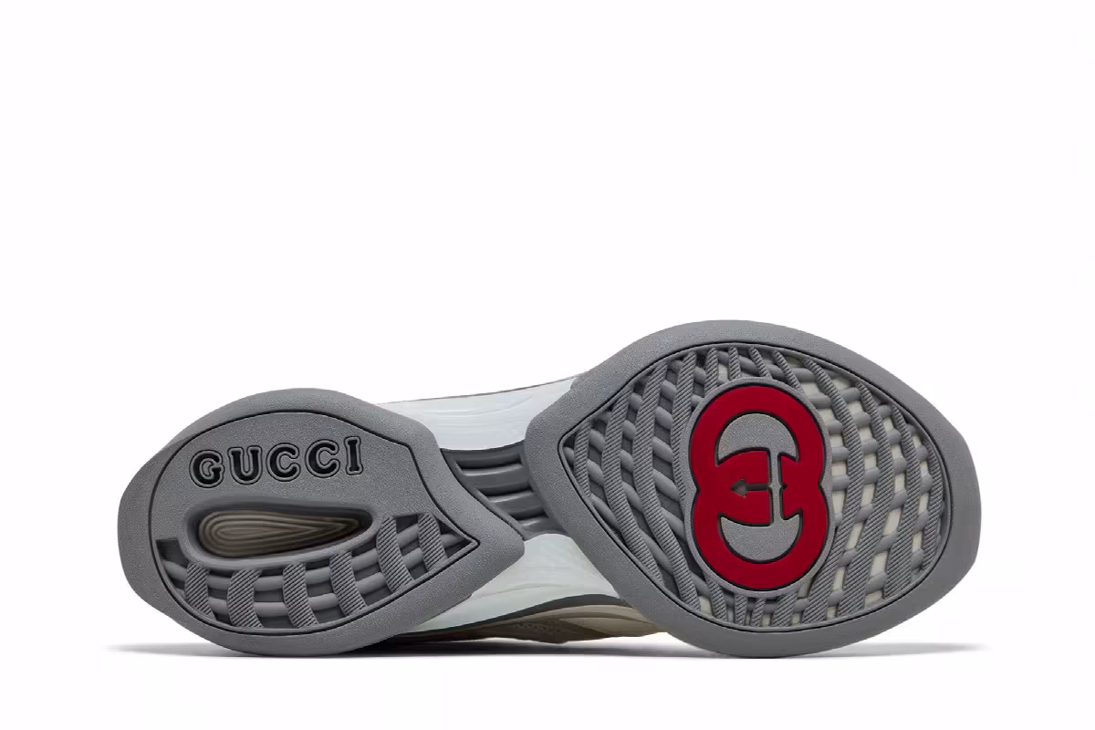 Gucci Women's Run Sneaker White Suede, view 5
