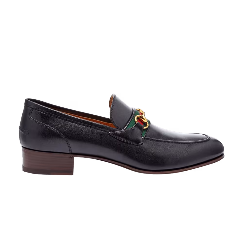 Gucci Horsebit Web-Stripe Loafer Black