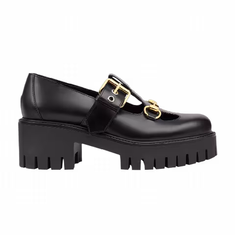 Gucci Wmns Lug Horsebit 30mm Platform Loafer 'Black'