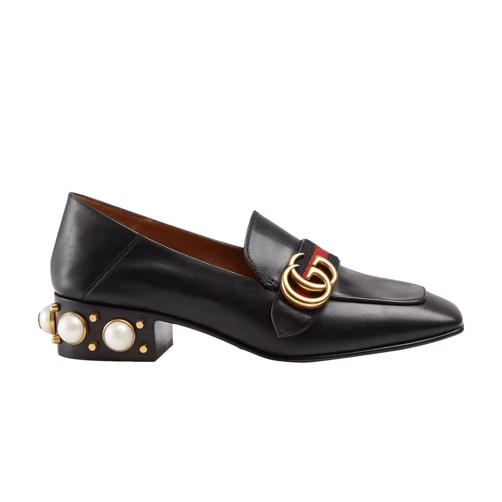 Gucci Women's Leather Mid-Heel Loafer Black Blue Red