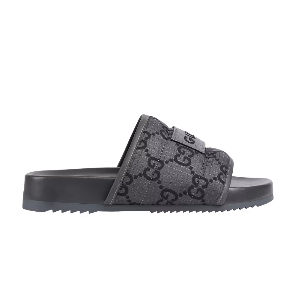 Gucci GG Slide Sandal GG Monogram - Grey Black
