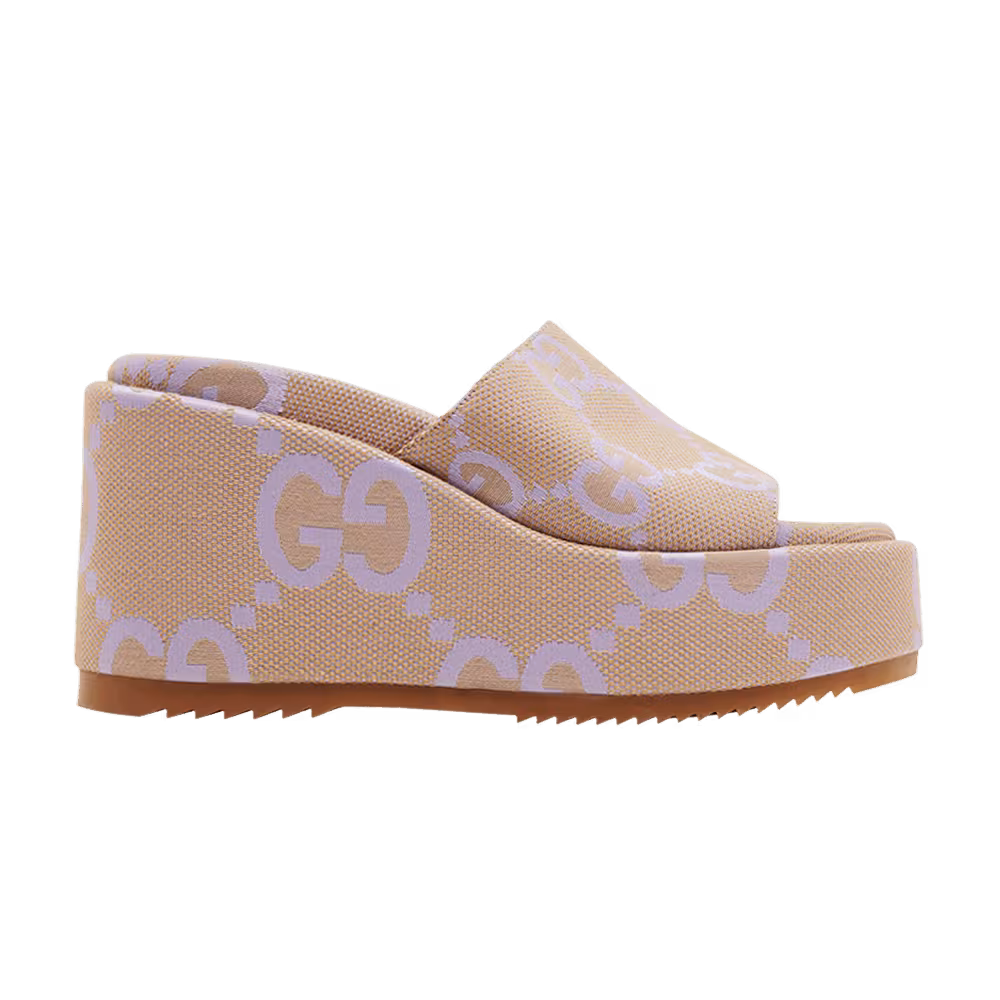 Gucci Women's Platform Sandal Jumbo GG - Beige Lapis