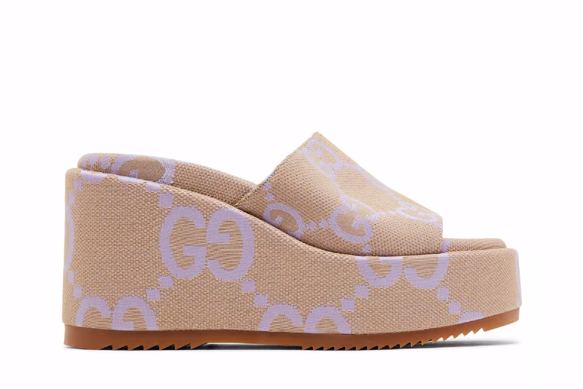Gucci Women's Platform Sandal Jumbo GG - Beige Lapis, view 2