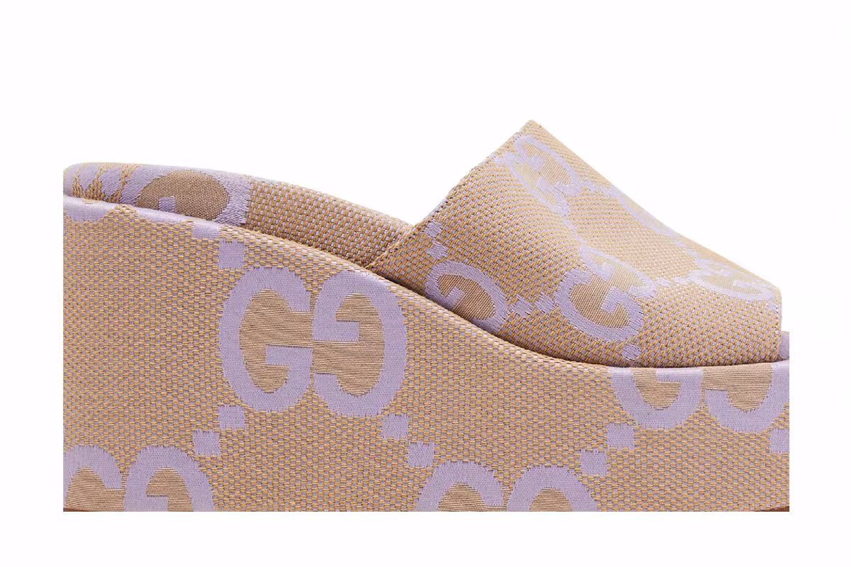 Gucci Women's Platform Sandal Jumbo GG - Beige Lapis, view 3