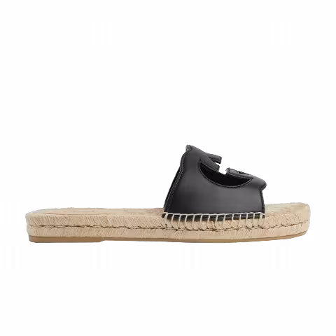 Gucci Interlocking G Cut-Out Espadrille Sandal 'Black'