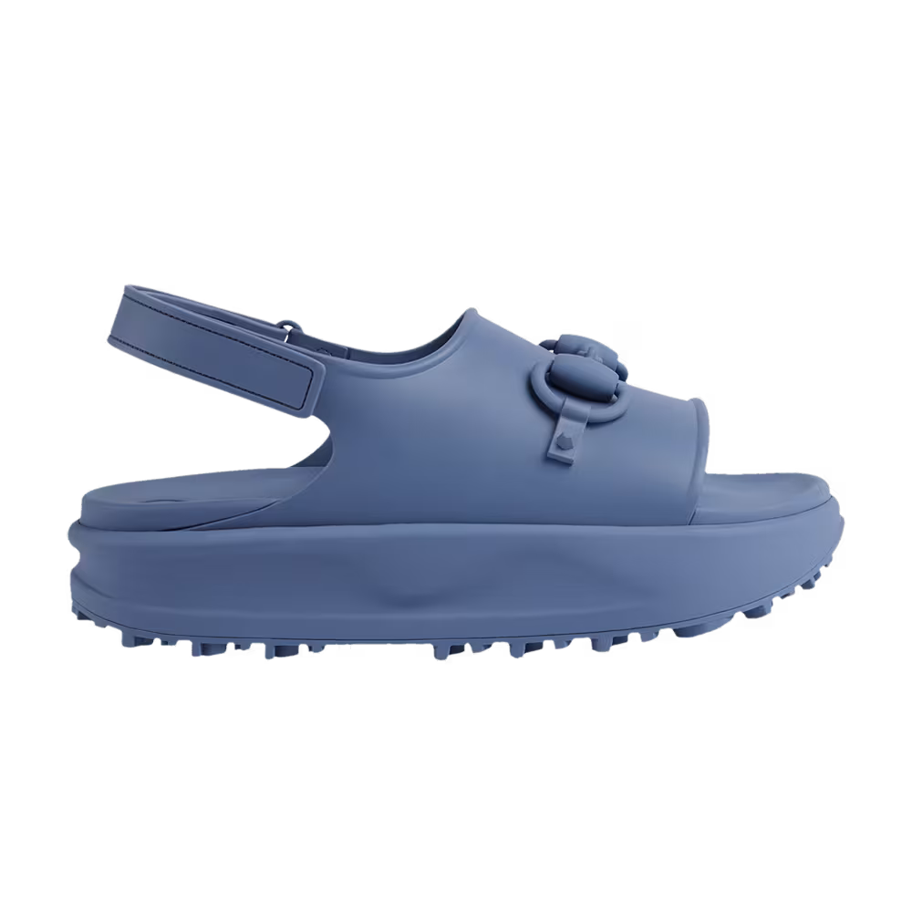 Gucci Horsebit Flatform Sandal Blue