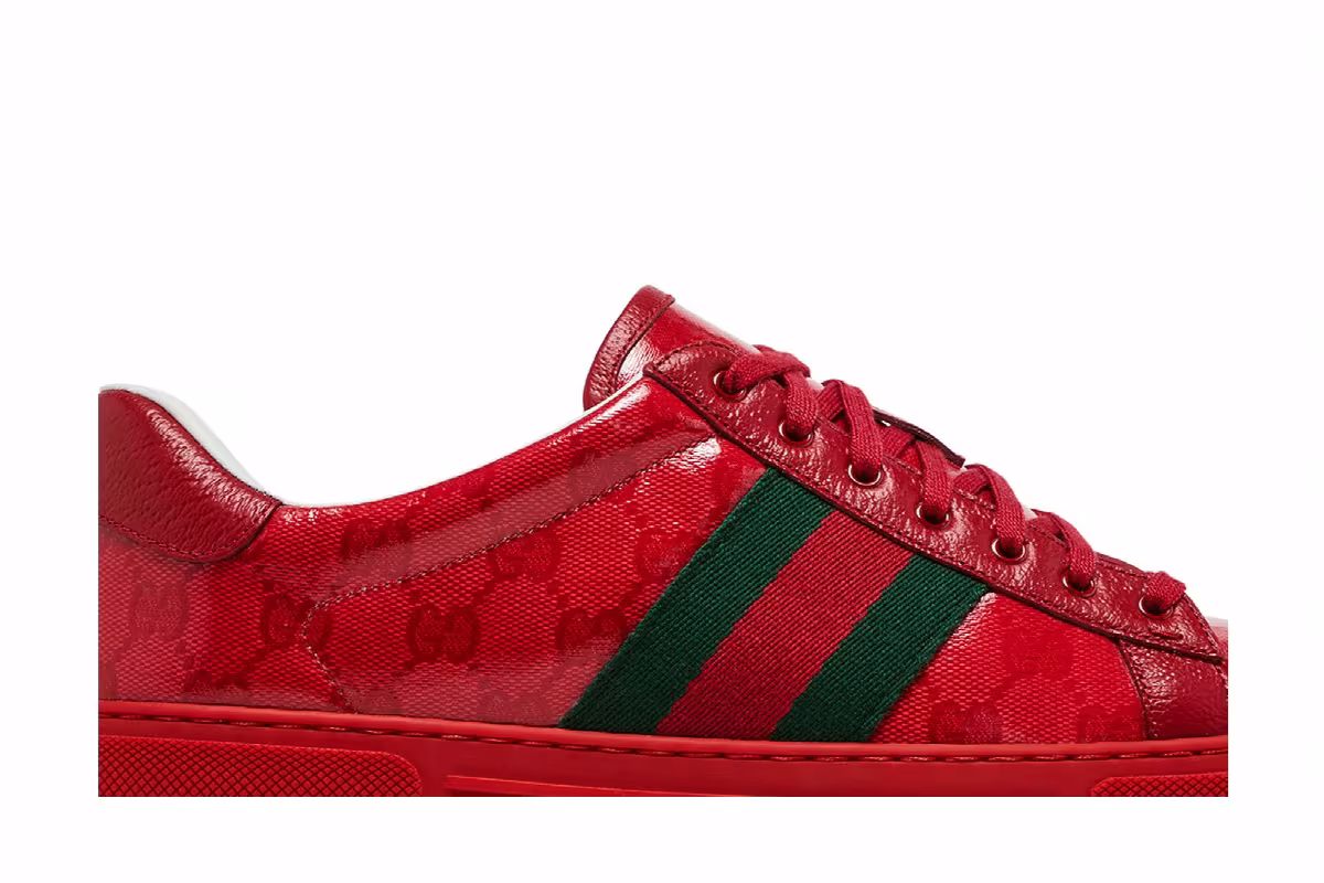 Gucci Ace GG Crystal Canvas - Red, view 3