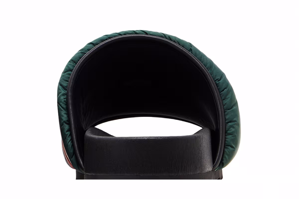 Gucci Women's Padded Web Slide Sandal Green Red, view 8
