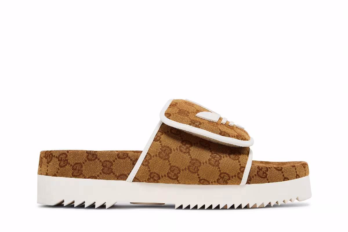 Adidas x Gucci Slide Sandal Mesa GG Monogram, view 2