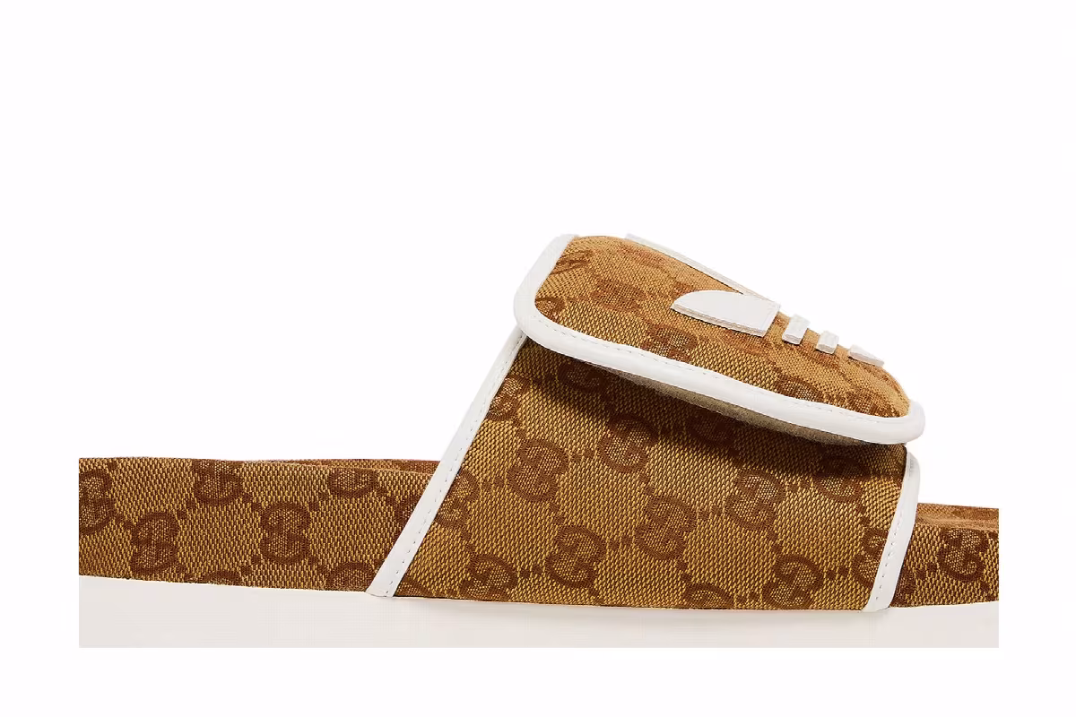 Adidas x Gucci Slide Sandal Mesa GG Monogram, view 3
