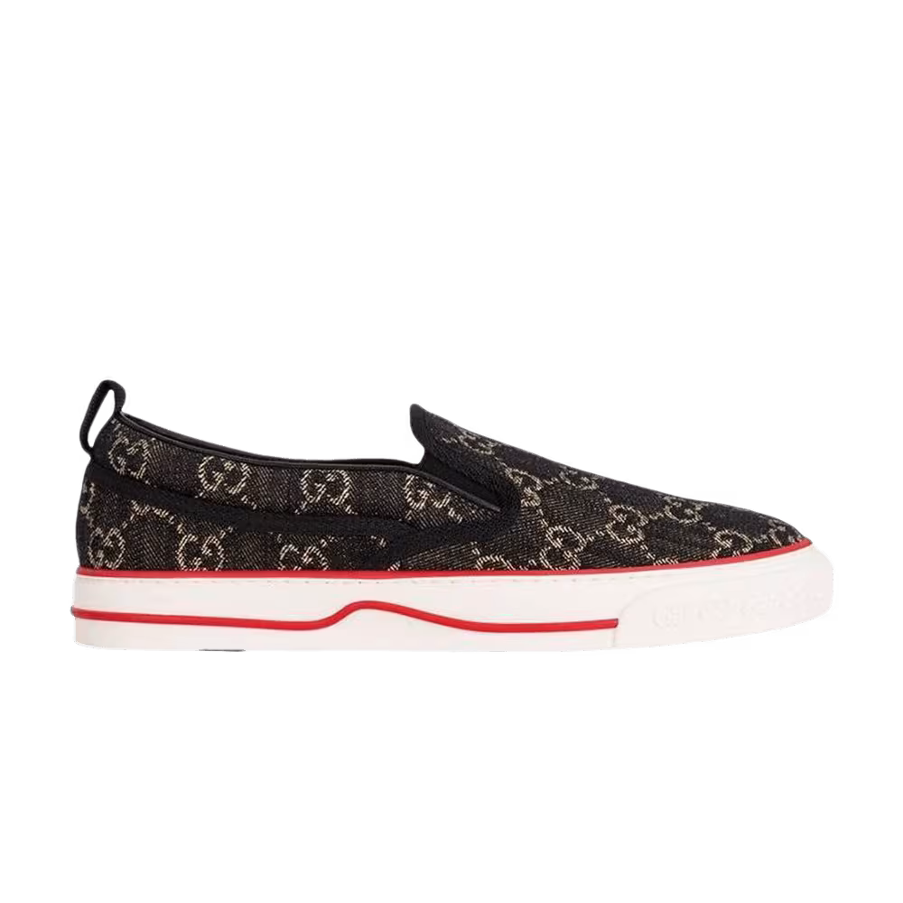 Gucci Tennis 1977 Slip-On GG Black Denim