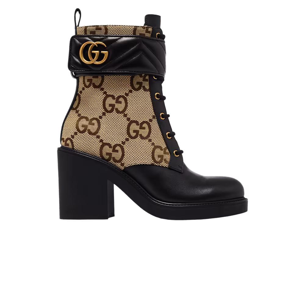 Gucci Women's Double G Ankle Boot Camel Ebony