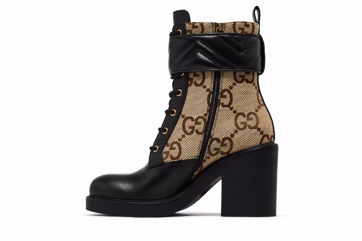 Gucci Women's Double G Ankle Boot Camel Ebony, view 4