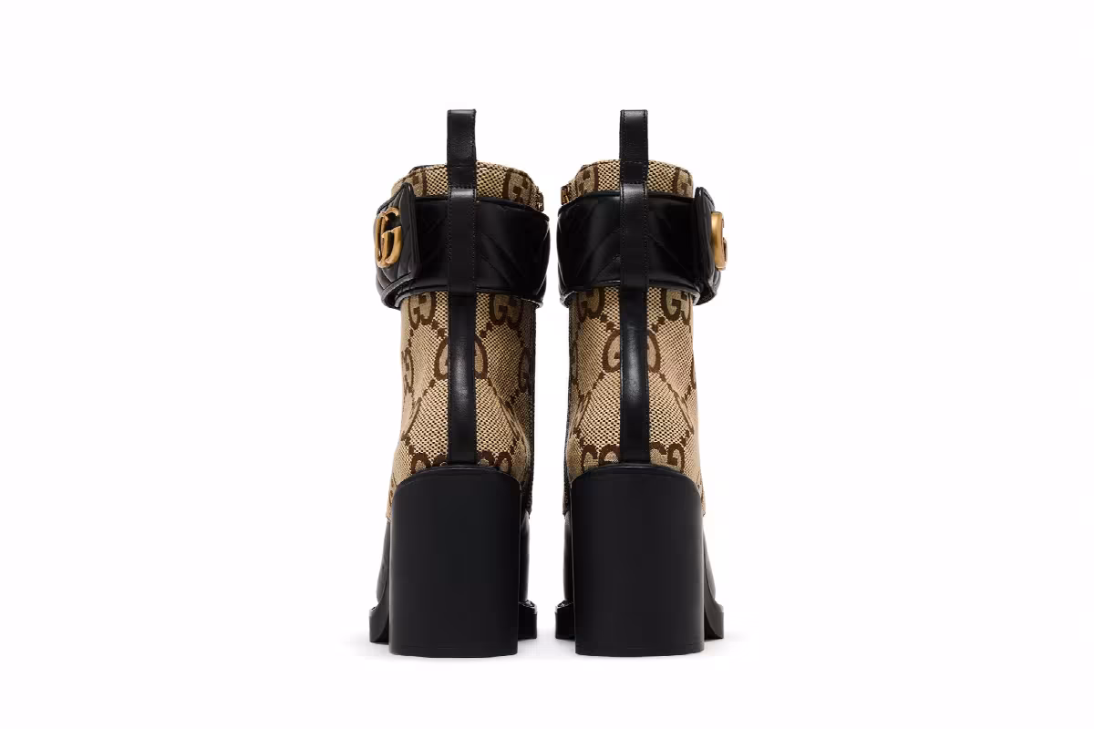 Gucci Women's Double G Ankle Boot Camel Ebony, view 7