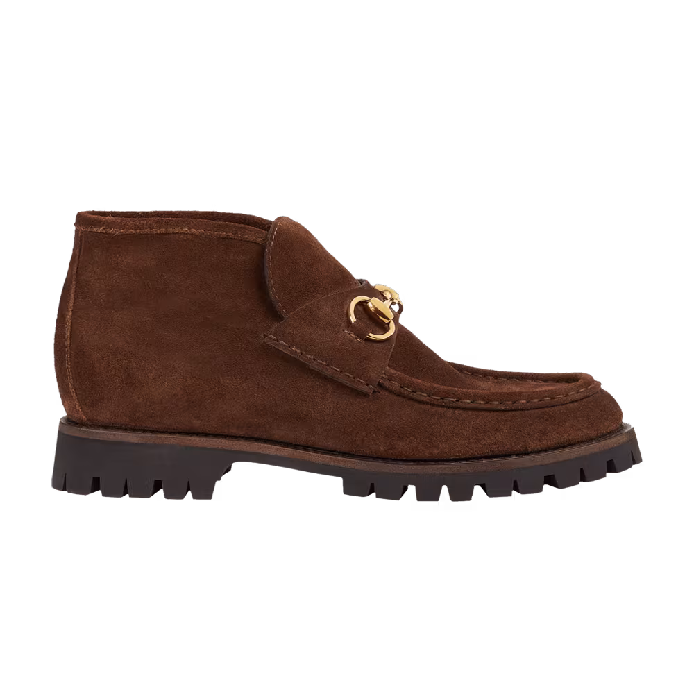 Gucci Women's Horsebit Ankle Boot Washed Brown