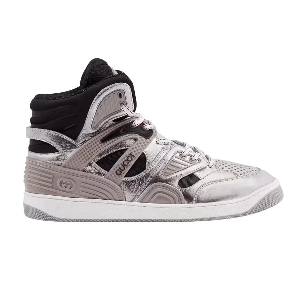 Gucci Basket High Silver Black