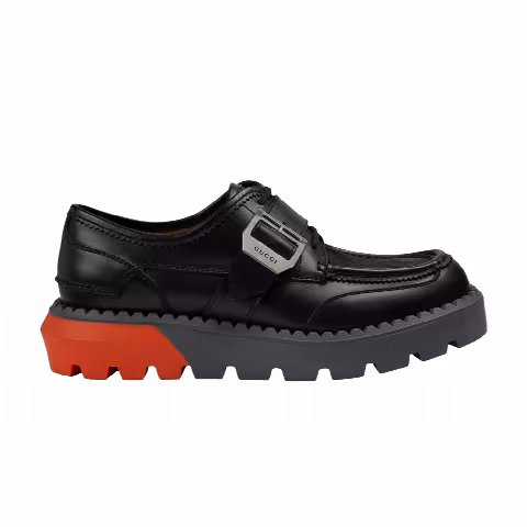 Gucci Lace Up Shoe 'Buckle - Black Orange'