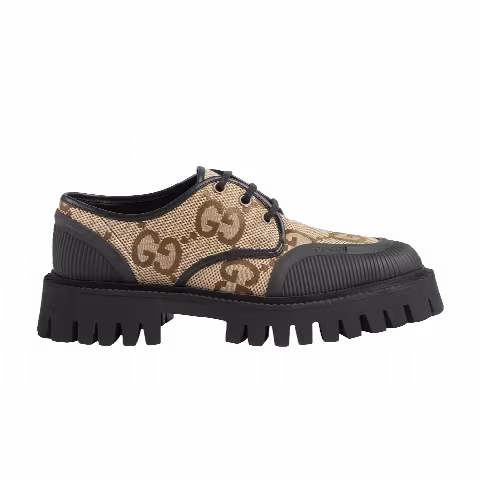 Gucci Wmns Maxi GG Lace-Up 'Beige Black'
