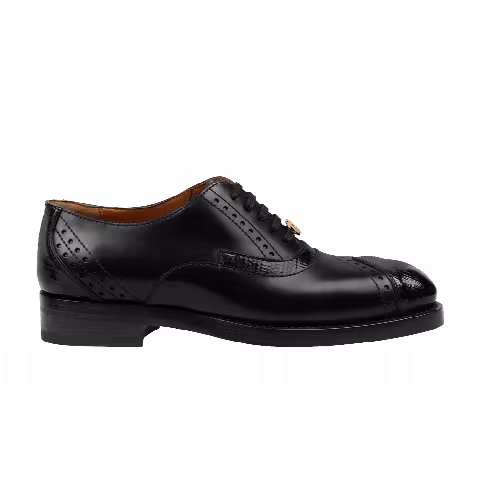Gucci Wmns Leather Lace-up 'Black'