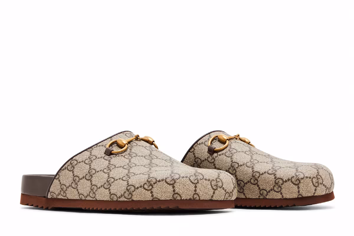 Gucci Women's Horsebit Slipper GG Supreme - Beige, view 9
