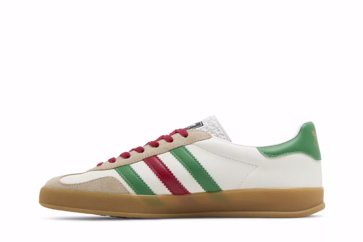 Adidas x Gucci Gazelle White Green Red, view 4