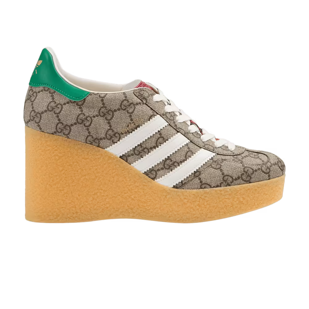 Adidas x Gucci Women's Wedge Gazelle Beige GG Monogram