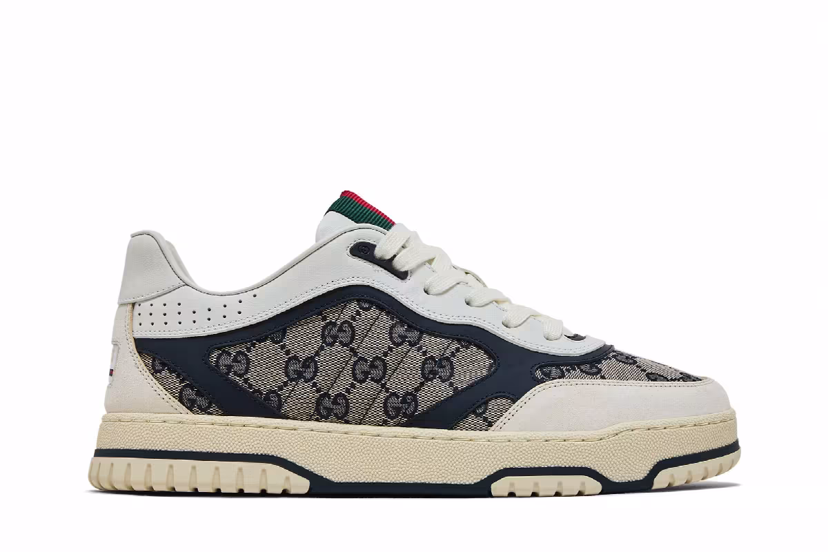 Gucci Re-Web Sneaker GG Canvas - Beige Ivory Blue, view 2
