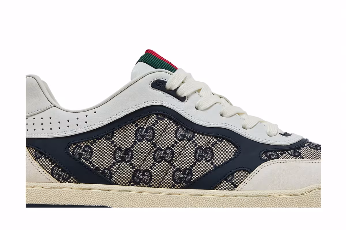 Gucci Re-Web Sneaker GG Canvas - Beige Ivory Blue, view 3