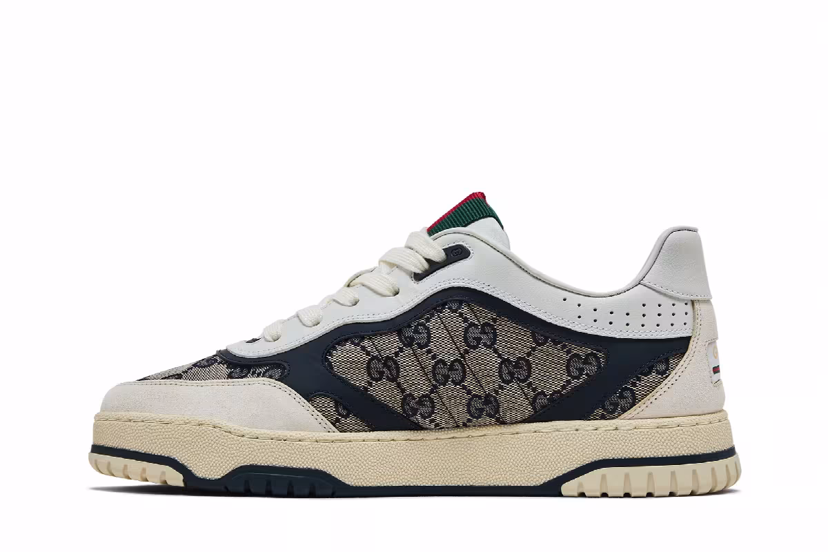 Gucci Re-Web Sneaker GG Canvas - Beige Ivory Blue, view 4