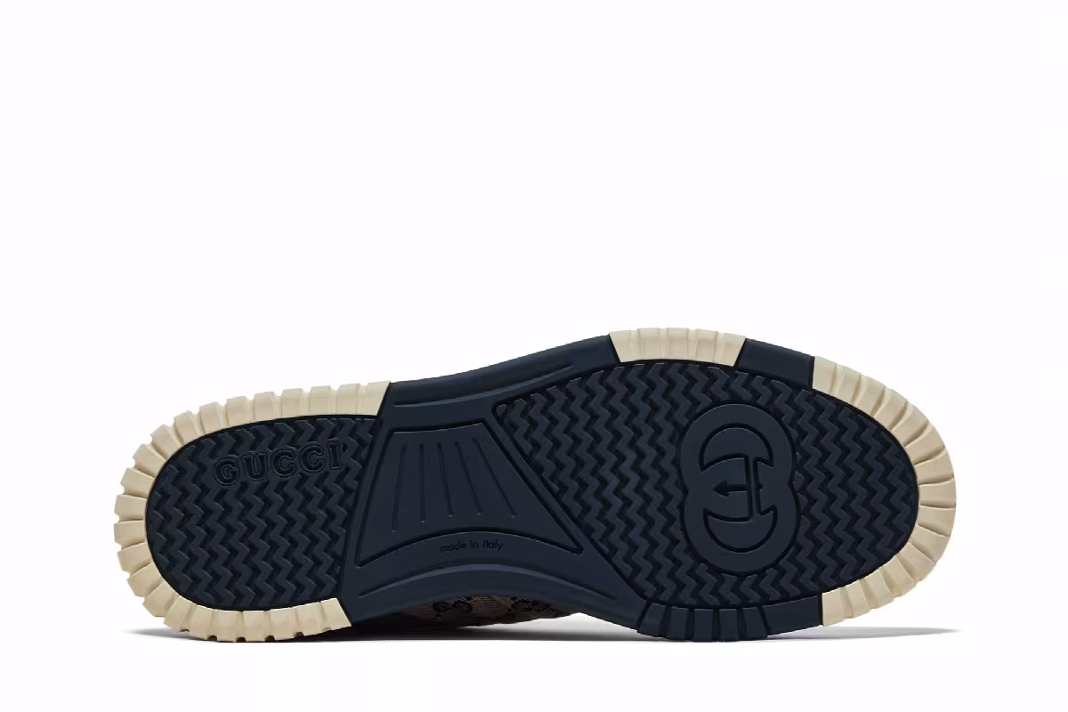 Gucci Re-Web Sneaker GG Canvas - Beige Ivory Blue, view 5