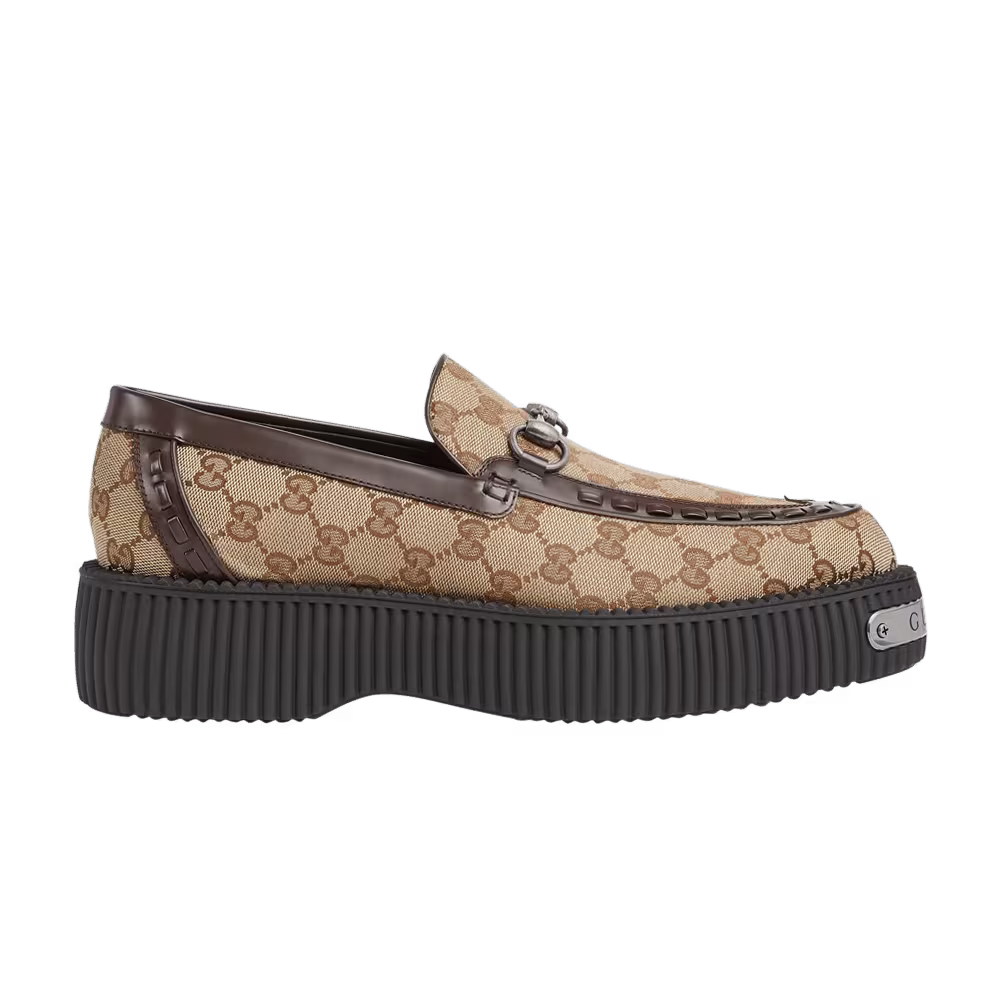 Gucci Horsebit Creeper Loafer GG Canvas - Beige Ebony