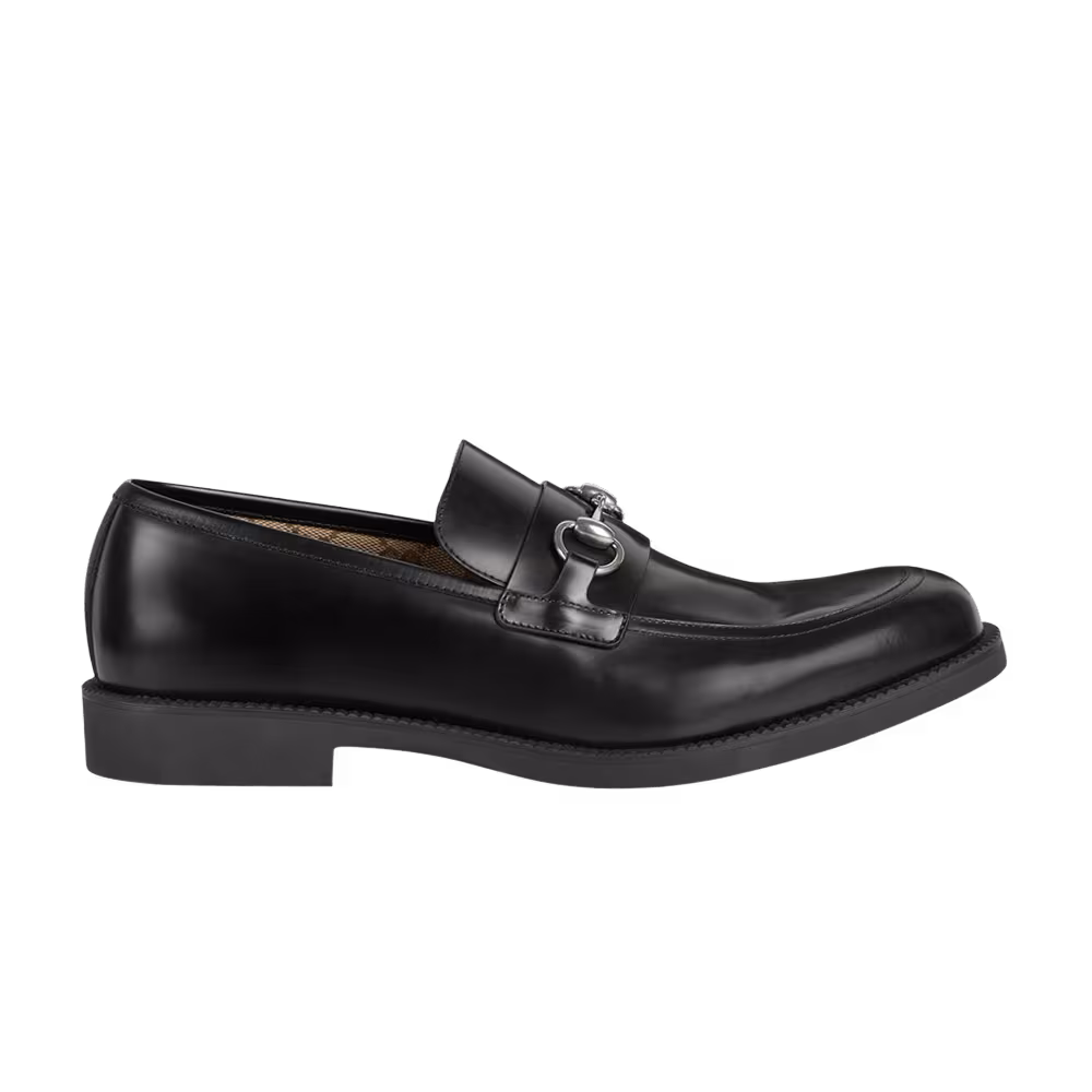 Gucci Rubber Sole Tempe Horsebit Loafer Black