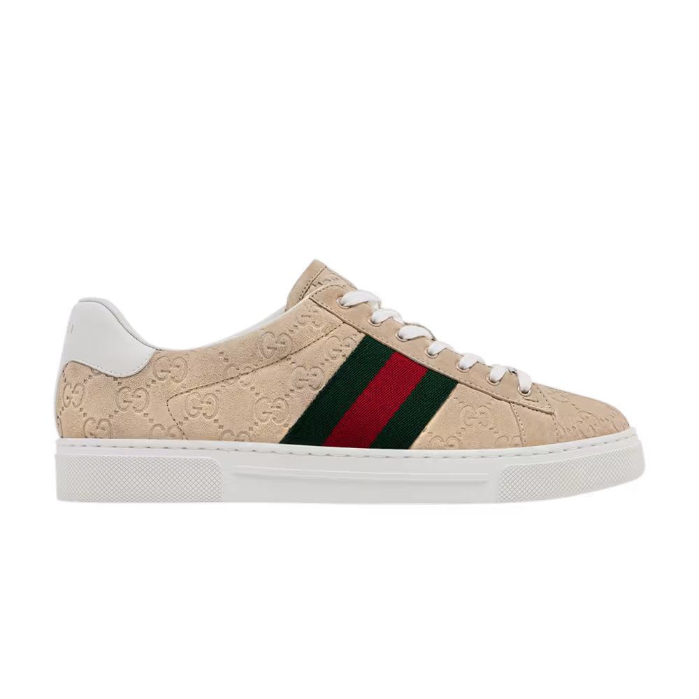Gucci Ace Sneaker GG Oatmeal Suede