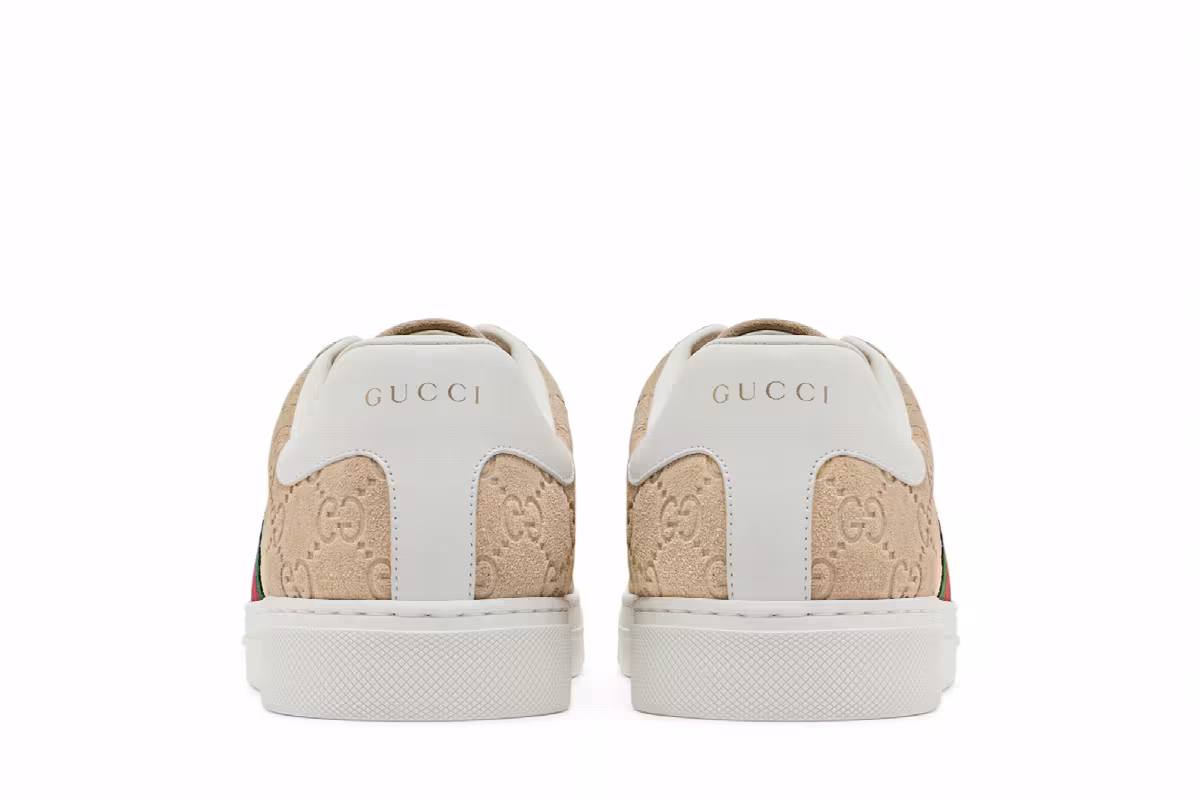 Gucci Ace Sneaker GG Oatmeal Suede, view 7