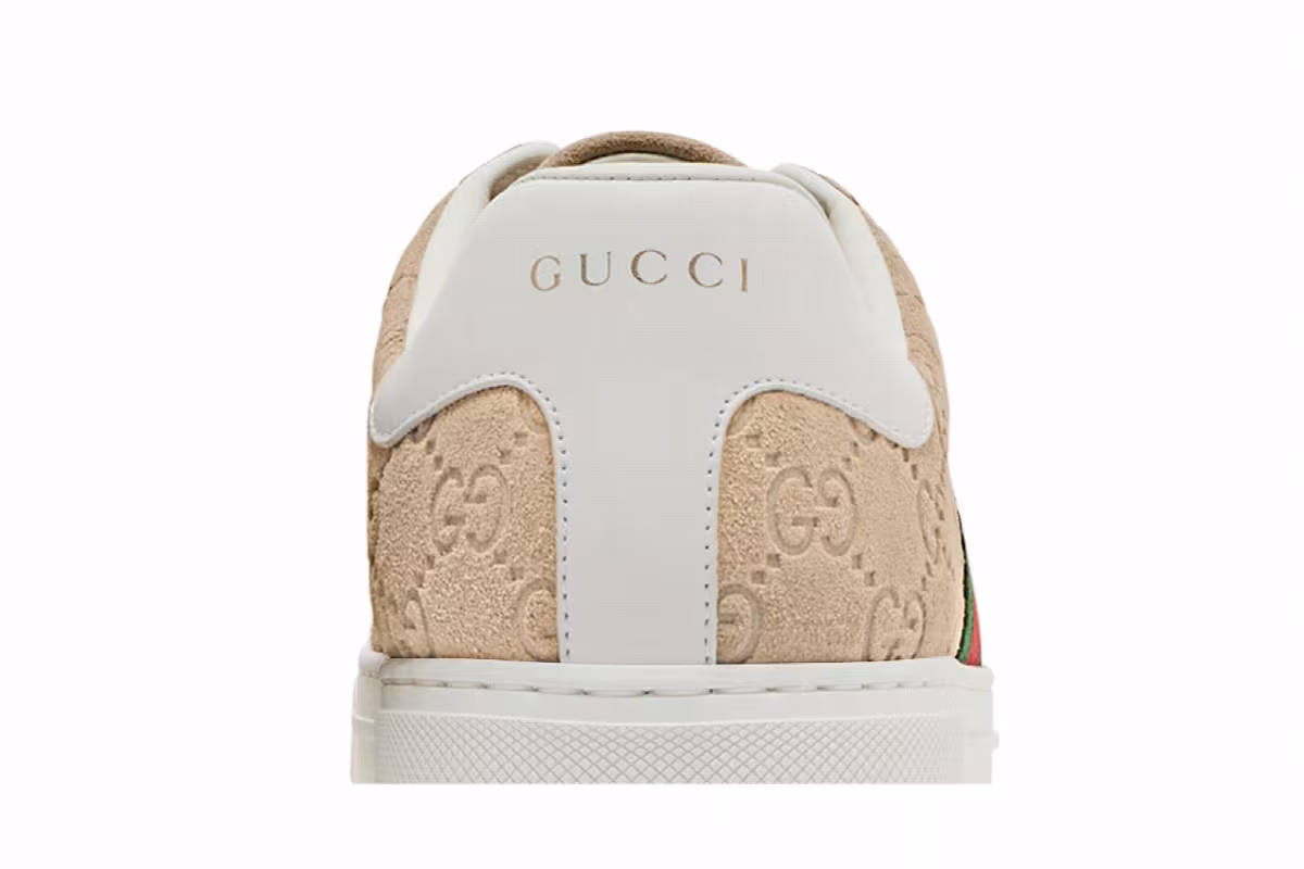 Gucci Ace Sneaker GG Oatmeal Suede, view 8
